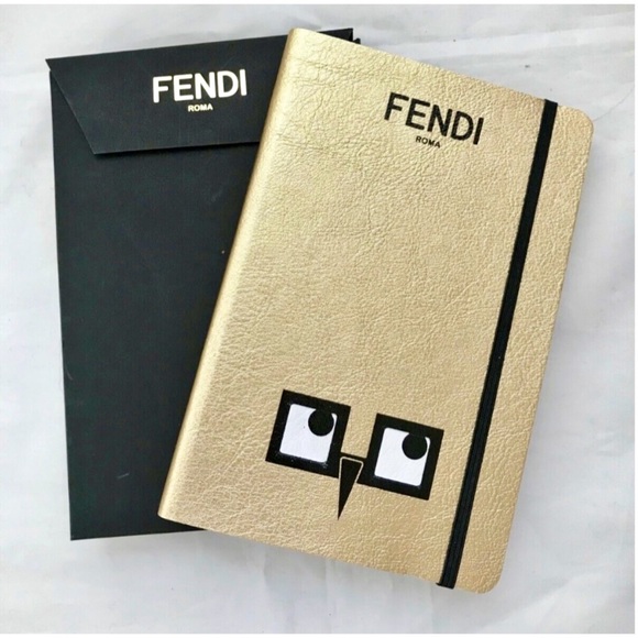 Fendi Gold Leather Bound “Monster” Collectible Journal/Notebook - Picture 7 of 9